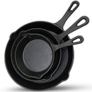 Chefino Gietijzeren Pannenset – 3-delige Skillet Set – Pannenset Inductie – Gietijzeren Pan voor BBQ, Oven en Fornuis – PFAS-vrij en Krasbestendig