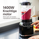 Chefino Blender 1400W – Krachtige Smoothie Blender met Glazen Kan 1,5L – Inclusief 700 ml To-Go Beker – 6-Blads & 4-Blads Mes – IJscrusher – Zelfreinigend – Keukenblender voor Smoothies & Shakes