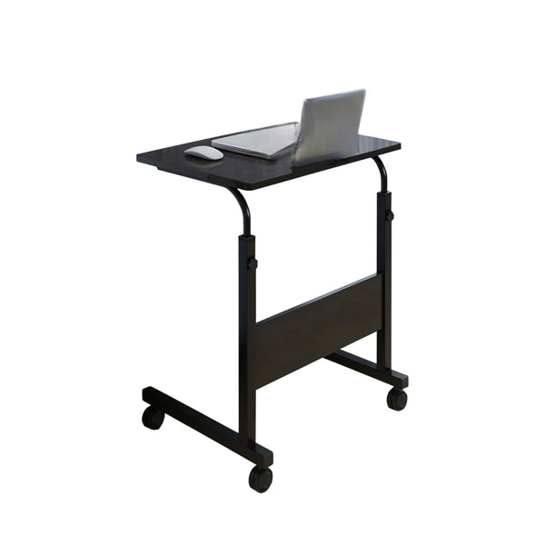 Verstelbare Laptoptafel op Wielen – In Hoogte Verstelbaar (71-98 cm) – 60 cm Breed – Compact Bureau – Verrijdbaar Laptoptafeltje voor Thuis & Kantoor – Zwart