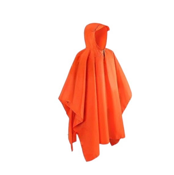 Poncho - Orange - Einheitsgröße - Fahrradponcho Fahrrad - Reflektierende Streifen - Damen &amp; Herren - Wasserdicht 