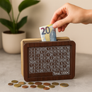 Spaarpot met €1000 Spaarchallenge – Transparante Voorzijde – Luxe Design – Motiverend Spaarhulpmiddel voor Volwassenen en Kinderen