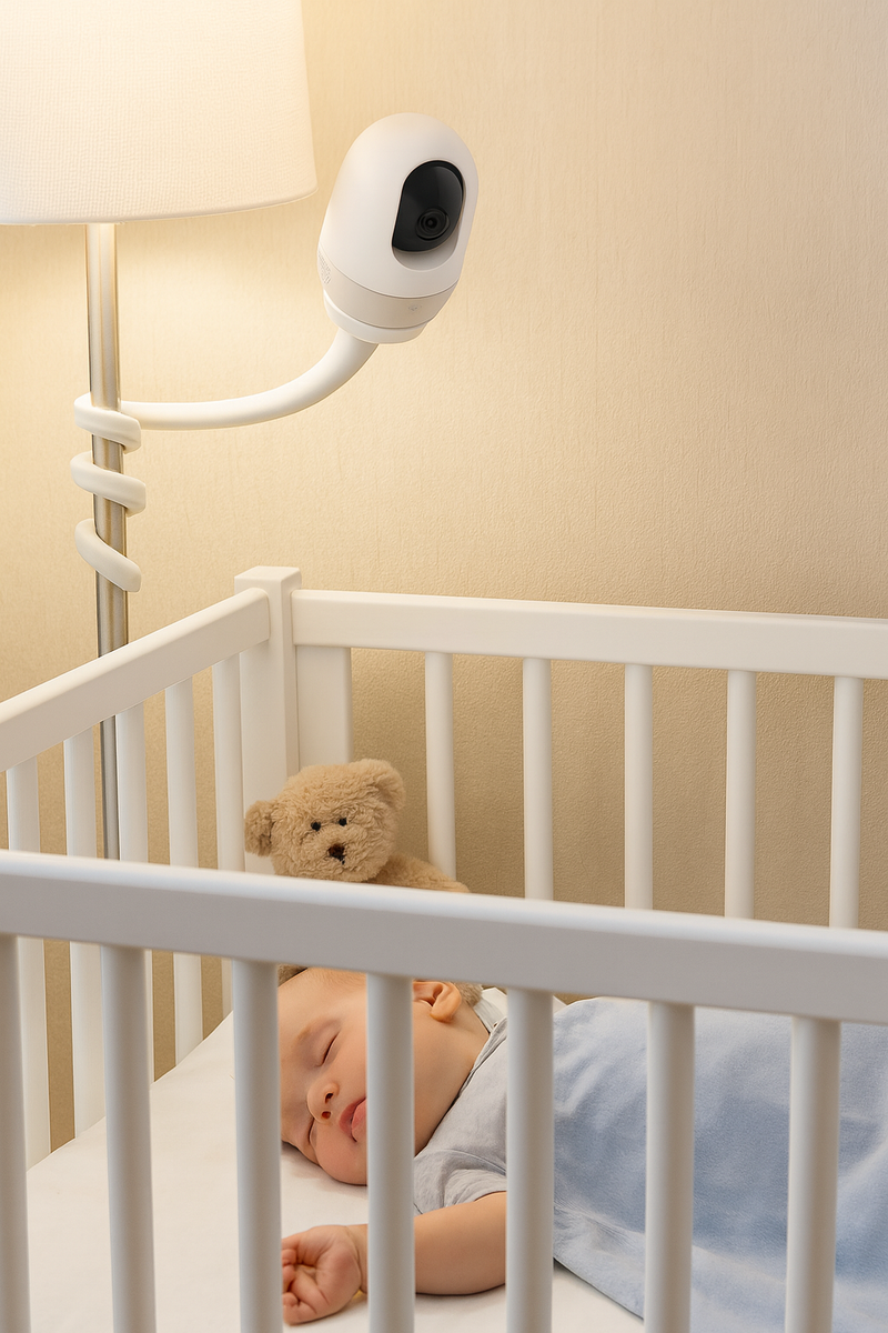 Universele Babyfoon Houder – Flexibele en Draaibare Baby Monitor Beugel – 360° Verstelbare Houder voor Babyfoon en Camera – Veilig en Eenvoudig te Monteren aan Bed of Meubel