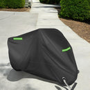 Motorhoes - Waterafstotend - 245 x 125 cm - Zwart met Groene Reflectie - Motorhoes Waterafstotend Buiten - Motorhoes