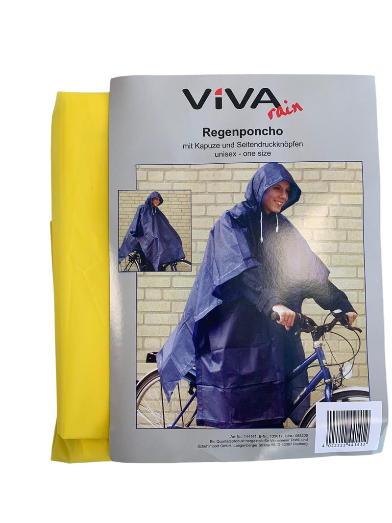 Regenponcho – Gelb – Einheitsgröße – Fahrradponcho – Wanderponcho – Regenanzug – Regenmantel 