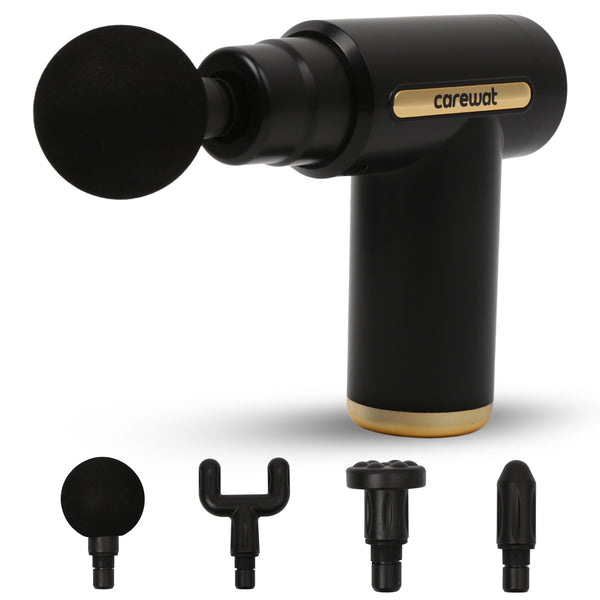 Carewat Massage Gun – Spiermassage Apparaat met 4 Opzetstukken – Draadloos – Stil – Oplaadbaar via USB-C – Spierontspanner voor Nek, Rug en Benen