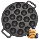 Chefino Poffertjespan Gietijzer 24 cm – 19 Poffertjes Tegelijk – Geschikt voor Gas, Inductie, Keramisch en Oven – BPA-vrij, Anti-aanbaklaag