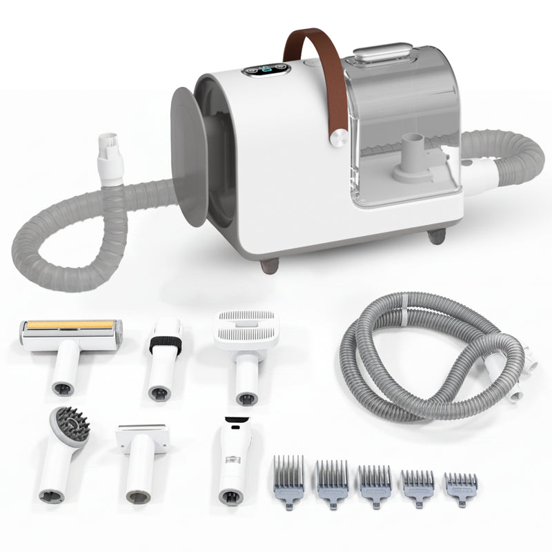 Carewat 6-in-1 Huisdier Stofzuiger en Trimmer Set – Professionele Hondentondeuse met Stofzuiger – Trimset Hond en Kat – Stil, Krachtig en Hygiënisch