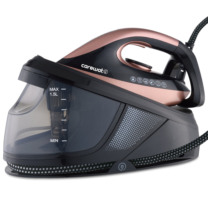 Carewat Stoomstrijkijzer met Stoomgenerator - Goud - 2200W - 1.5L Uitneembare Watertank - 100 g/min Stoomproductie - Keramische Zoolplaat - 3.0 Bar Stoomdruk - Anti-Oververhitting - Geschikt voor alle stoffen