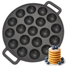 Chefino Poffertjespan Gietijzer 24 cm – 19 Poffertjes Tegelijk – Geschikt voor Gas, Inductie, Keramisch en Oven – BPA-vrij, Anti-aanbaklaag