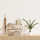 Schoenenrek 2 Lagen – Zwart - Compact Houten Schoenenkast – Ruimtebesparend Schoenenrek voor 6+ Paar – Duurzaam & Modern Design – 51 x 23 x 39 cm