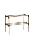 Schoenenrek 2 Lagen – Zwart - Compact Houten Schoenenkast – Ruimtebesparend Schoenenrek voor 6+ Paar – Duurzaam & Modern Design – 51 x 23 x 39 cm