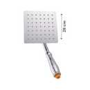 Regendusche XL Deluxe – Ø 28 cm – Silber – Duschkopf mit Schlauch und Halterung – Regenduschkopf – Handbrause