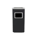 Aschenbecher für den Außenbereich – Schwarz mit Edelstahl – 31 cm x 25 cm x 61 cm – Bodenaschenbecher – Außenaschenbecher groß – Raucherstange – Aschenbecher – Standaschenbecher mit Edelstahl-Abfallbehälter