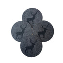 Untersetzer rund – Schwarz mit Elch – 4 Stück – Filz – doppelseitig – Tischschutz – Untersetzer für Gläser