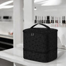 Nagellakkoffer - Zwart - Koffer voor Nagellak en Nageldroger - Twee-delig - Veel opbergruimte