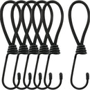 Snelbinders - 24 stuks - Zwart - Snelbinders met Haak - Spanrubbers - Tentspanner - Spinhaak