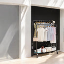 Kledingrek Zwart - Dubbele Stang - Stevig en Stijlvol – Dubbel Ophangsysteem, Ruime Opbergruimte & Modern Design