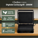 Chefino Forza Digitale Contactgrill - XL - 2000W - PFAS-vrij, uitneembare platen & 5 kookstanden - Groot Formaat - Tosti ijzer - Panini maken - Grill Apparaat - 180 graden uitklapbaar - Tosti Apparaat