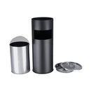 Rauchsäule – Schwarz – 25 x 25 x 60 – Standaschenbecher mit Edelstahl-Abfallbehälter – Außenaschenbecher – großer Außenaschenbecher – Aschenbecher – Bodenaschenbecher 