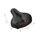 Fietszadel met Schokdemping en Ademend Design – Ergonomisch Zadel met LED-verlichting – Universeel voor Stadsfiets, Elektrische Fiets en MTB – 25x21 cm – Zwart