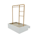 Sieradenhouder met Lade - Goudkleurig - Oorbellenrekje - Display - Hout en Metaal - Oorbellenhouder - Oorbellenrekje