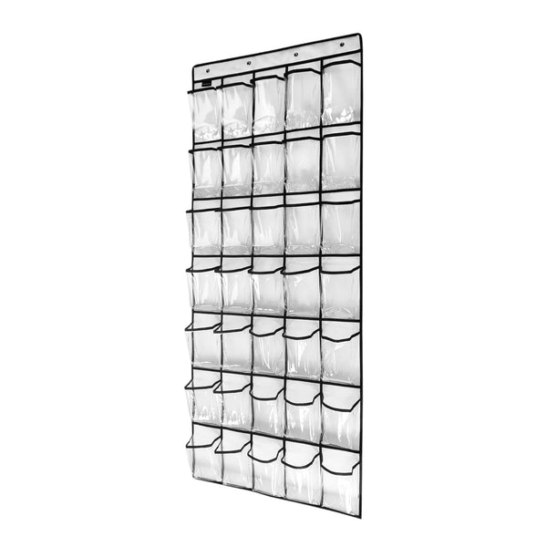 Schoenenkast Hangend - Schoenenzak 35 vakken - Opbergen van Schoenen aan Deur - Schoenenzak Wit/Zwart - Oplossing voor rondslingerende schoenen - Hoogwaardige Schoenenkast