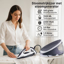Carewat Stoomstrijkijzer met Stoomgenerator - Wit - 2200W - 1.5L Uitneembare Watertank - 100 g/min Stoomproductie - Keramische Zoolplaat - 3.0 Bar Stoomdruk - Anti-Oververhitting - Geschikt voor alle stoffen