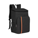 Rugzak Koeltas 30L – Waterdichte Koelrugzak met Isolatie – Ideaal voor Strand, Picknick & Outdoor – Lichtgewicht en Comfortabel – Zwart met Oranje Streep