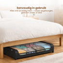 Onderbed Opbergbox met Wielen – Opbergbox Onder Bed 80x44x16 cm – Transparant & Stofvrij – Opbergbox voor Kleding, Schoenen & Beddengoed – Ruimtebesparende Bedlade