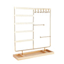 Sieradenhouder - 35 x 30 x 9,5 cm - Goudkleurig - Oorbellenrekje - Display - Hout en Metaal - Oorbellenhouder