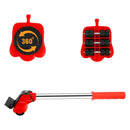 Möbelheber - Rot - 5-teiliges Set - Einfaches Bewegen von Möbeln - Möbellift - Möbeltransporter