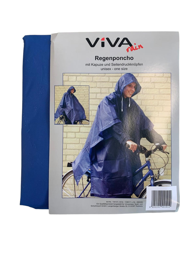 Regenponcho - Blauw -  One size fits all - Fietsponcho - Wanderlponcho - Regenpak - Regenjas