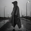 Poncho - Schwarz - Einheitsgröße - Fahrradponcho Fahrrad - Reflektierende Streifen - Damen &amp; Herren - Wasserdicht 