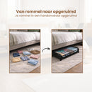 Onderbed Opbergbox met Wielen – Opbergbox Onder Bed 80x44x16 cm – Transparant & Stofvrij – Opbergbox voor Kleding, Schoenen & Beddengoed – Ruimtebesparende Bedlade