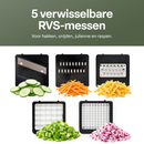 Chefino Trito - Groentesnijder Set met Opvangbak 750 ml – Mandoline Snijder – Groente Hakker – Uiensnijder – Blokjessnijder – Julienne Snijder – Groente Rasp – Keuken Mandoline met 5 RVS Messen