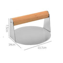 Hamburgerpers - Handmatige hamburger perser - Handheld Hamburger press - RVS - Smash burger - 14 x 14 cm (kopie)