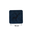 Untersetzer – Schwarz mit Rentier – 4 Stück – Filz – doppelseitig – Tischschutz – Untersetzer für Gläser