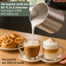 Chefino Melkopschuimer – PFAS-vrij & RVS – 4 Programma’s – Warm & Koud Opschuimen – 300 ml – 550 W – Automatische Uitschakeling – Vaatwasserbestendig – Zwart/Zilver