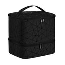 Nagellakkoffer - Zwart - Koffer voor Nagellak en Nageldroger - Twee-delig - Veel opbergruimte