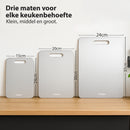 Chefino Titanium Snijplanken Set 3-delig – Antibacterieel Titanium Snijplank – Krasvast, Microplasticvrij & Vaatwasserbestendig – Duurzame Snijplanken voor Groente, Vlees & Vis