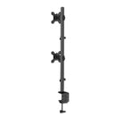 Monitorarm Dubbel Verticaal – Verstelbare Beugel voor 2 Schermen – 13-32 inch – VESA 75x75 / 100x100 – Ergonomische Bureausteun – Kabelmanagement – Zwart