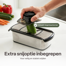 Chefino Multi - Groentesnijder Set 12-delig – Mandoline Snijder & Groentehakker – Blokjessnijder, Julienne Snijder & Rasp – Groente Snijder met Opvangbak 1L – Keukensnijder met 7 Snijopties
