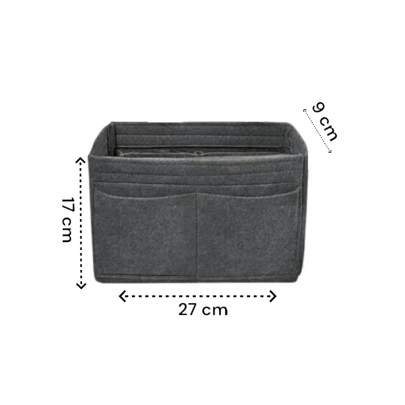 Handtaschen-Organizer – Bag in Bag – 11 geräumige Fächer – Grau – 27 x 17 x 9 cm (L x B x H) – Taschen-Organizer