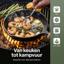 Gietijzeren Koekenpan Set 3-delig – Skillet Set Ø16, Ø19,5 & Ø24,5 cm –  Pre-seasoned Gietijzer – Geschikt voor Inductie, Gas, Oven & BBQ – Inclusief Siliconen Handgrepen