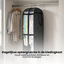 Kledinghoes met Hanger – Opvouwbare Kleding Organizer – Kleding Opbergzak met Rits & Venster – Kleding Transporthoes – Geschikt voor Verhuizen & Reizen – 127 x 60 x 25 cm – Zwart