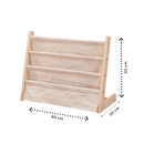 Bücherregal für Kinder – 60 x 50 x 30 cm – Braun – Holz mit Leinen – Bücherregal für Kinder – Bücherregal für Kinderzimmer