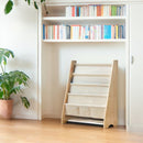 Bücherregal für Kinder – 76 x 62 x 28 cm – Braun – Holz mit Leinen – Bücherregal für Kinder – Bücherregal für Kinderzimmer