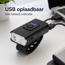 USB Oplaadbare Fietsverlichting Set – Voor- en Achterlicht – LED Fietslamp – Spatwaterdicht – Batterij-indicatie – Eenvoudige Montage