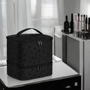 Nagellakkoffer - Zwart - Koffer voor Nagellak en Nageldroger - Twee-delig - Veel opbergruimte