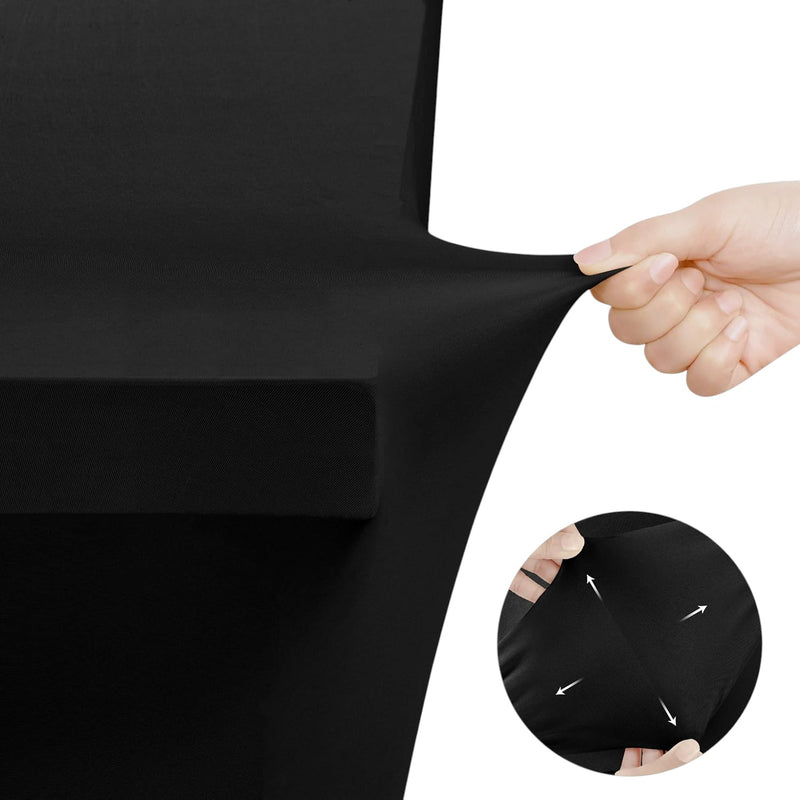 Rechthoekige Tafelhoes Stretch – 180 x 75 x 75 cm – Elastisch & Strak – Wasbaar – Zwart – Voor Feesten, Beurzen & Evenementen